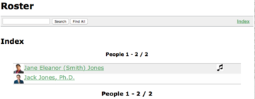 small view of sample roster
